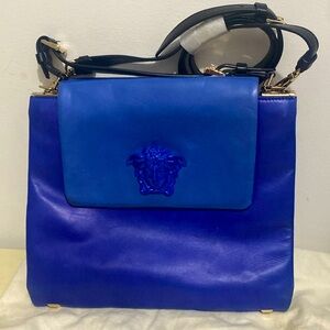 Versace blue edition hand and shoulder strap blue Madusa head
